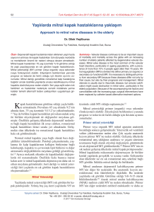 Yaşlılarda mitral kapak hastalıklarına yaklaşım
