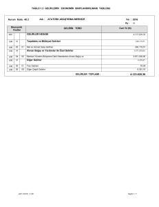 tablo 1.2 gelirlerin ekonomik sınıflandırılması tablosu