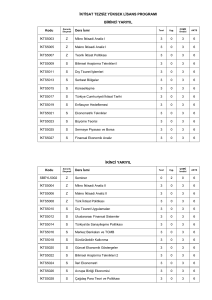 iktisat tezsiz yüksek lisans programı birinci yarıyıl ikinci yarıyıl