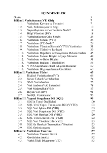 İÇİNDEKİLER Önsöz 5 Bölüm I. Veritabanına (VT)