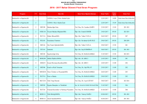 2016 - 2017 Bahar Dönemi Final Sınav Programı