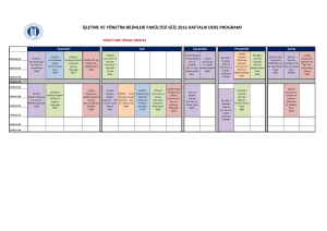 işletme ve yönetim bilimleri fakültesi güz 2016 haftalık ders programı