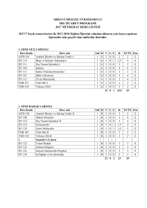 ARHAVİ MESLEK YÜKSEKOKULU DIŞ TİCARET PROGRAMI 2017