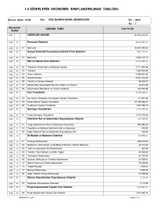 1.4 giderlerin ekonomik sınıflandırılması tablosu