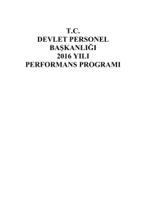 tc devlet personel başkanlığı 2016 yılı performans programı