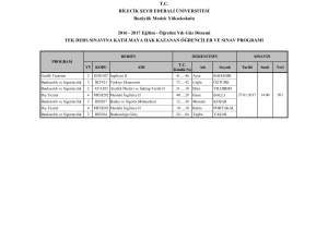 2016 - 2017 Eğitim - Öğretim Yılı Güz Dönemi TEK DERS SINAVINA