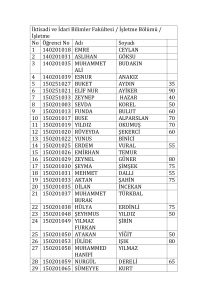 İktisadi ve İdari Bilimler Fakültesi / İşletme Bölümü / İşletme No Öğ