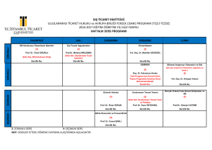 DIŞ TİCARET ENSTİTÜSÜ ULUSLARARASI TİCARET HUKUKU ve