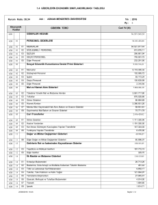 1.4 GİDERLERİN EKONOMİK SINIFLANDIRILMASI TABLOSU 630