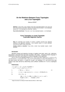 On the Relations Between Fuzzy Topologies and α