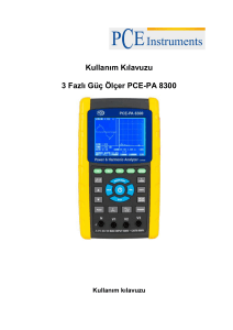 Kullanım Kılavuzu 3 Fazlı Güç Ölçer PCE-PA 8300