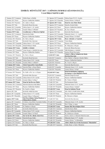 İZMİR İL MÜFTÜLÜĞÜ 2017 / 3. DÖNEM (TEMMUZ