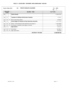 Tablo 1.2.Gelirlerin Ekonomik Sınıflandırılması