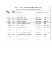 2016-2017 EĞİTİM ÖĞRETİM DÖNEMİ FİNAL PROGRAMI DIŞ