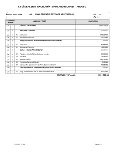 1.4 giderlerin ekonomik sınıflandırılması tablosu