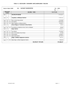 gelirlerin ekonomik sınıflandırılması tablosu