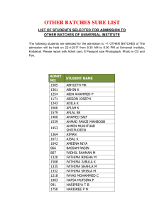 other batches sure list - Universal public school