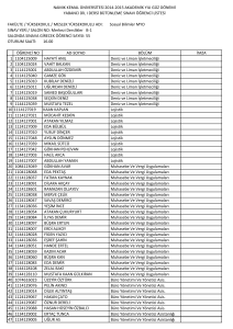 OTURUM SAATİ: 16.00 ÖĞRENCİ NO AD