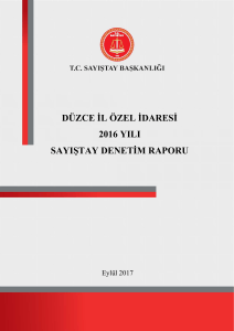 düzce il özel idaresi 2016 yılı sayıştay denetim raporu