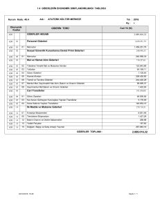 1.4 GİDERLERİN EKONOMİK SINIFLANDIRILMASI TABLOSU 630