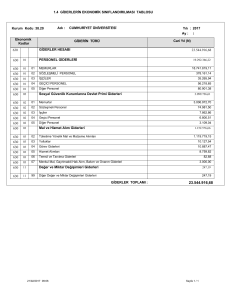 1.4 GİDERLERİN EKONOMİK SINIFLANDIRILMASI TABLOSU