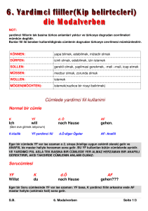 Cümlede yardimci fiil kullanimi