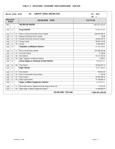 tablo 1.2 gelirlerin ekonomik sınıflandırılması tablosu