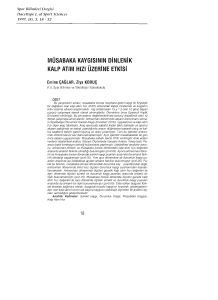 MUSABAKA KAYGISININ DiNLENiK KALP ATIM HIZI OZERiNE ETKisi