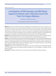 Investigation of DNA Damage and DNA Repair Capacity