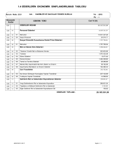 1.4 giderlerin ekonomik sınıflandırılması tablosu