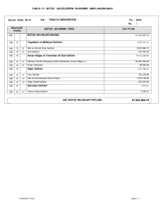 TABLO 1.5 BÜTÇE GELİRLERİNİN EKONOMİK