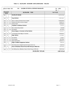 1.2 Gelirlerin Ekonomik Sınıflandırılması Tablosu