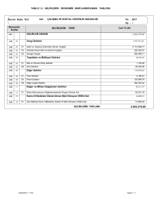 1.2 Gelirlerin Ekonomik Sınıflandırılması Tablosu