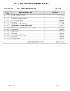 TABLO 1.5 BÜTÇE GELİRLERİNİN EKONOMİK