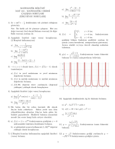 matemat˙ık ı ders˙ı c¸alısma soruları (esk˙ı sınav