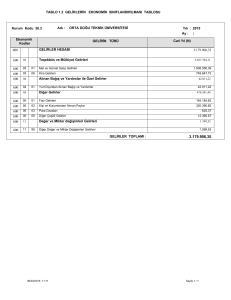 gelirlerin ekonomik sınıflandırılması tablosu