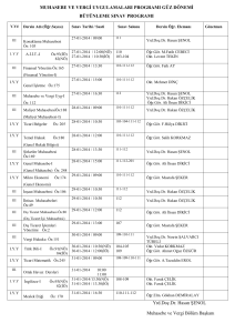 MUHASEBE VE VERGİ UYGULAMALARI PROGRAMI GÜZ