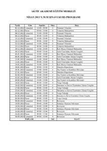 aktif akademi eğitim merkezi nisan 2013 ymm sınavı kurs programı