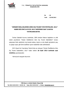 girişim özelliklerine göre dış ticaret istatistikleri, 2012