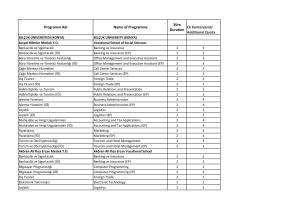 Programın Adı Name of Programme Süre Duration Ek Kontenjanlar