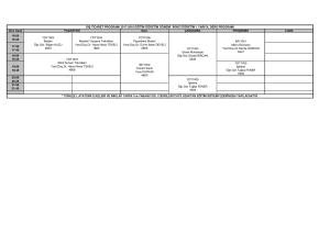 Ders Saati SALI ÇARŞAMBA PERŞEMBE CUMA 16:00 16:45 17:00