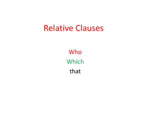 Relative Clauses