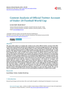Content Analysis of Official Twitter Account of Under 20 Football World Cup