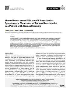 Manual Intracorneal Silicone Oil Insertion for Symptomatic Treatment of Bullous Keratopathy in a Patient with Corneal Scarring