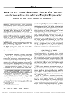 Refractive and Corneal Aberrometric Changes After Crescentic Lamellar Wedge Resection in Pellucid Marginal Degeneration