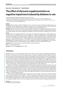 [Journal of Basic and Clinical Physiology and Pharmacology] The effect of silymarin supplementation on cognitive impairment induced by diabetes in rats
