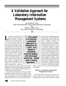 A Validation Approach for Laboratory Information Management Systems