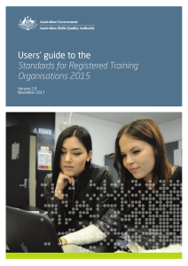 users guide to the standards for registered training organisations rtos 2015 v2
