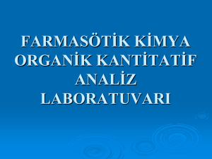 Farmasötik Kimya Organik Kantitatif Analiz Laboratuvarı Kılavuzu