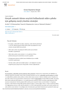 Mikro Şebeke Enerji Yönetimi Stratejisi